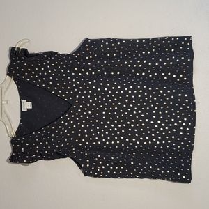J Crew Top Large Black and Gold